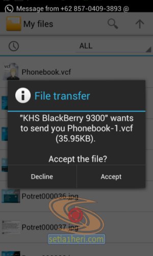 cara transfer kontak dari bb ke android