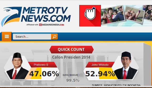 hasil quick count metro tv news pilpres 2014