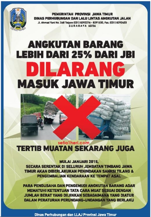 Mulai Januari 2021 Truk  sarat muatan dilarang masuk Jawa  